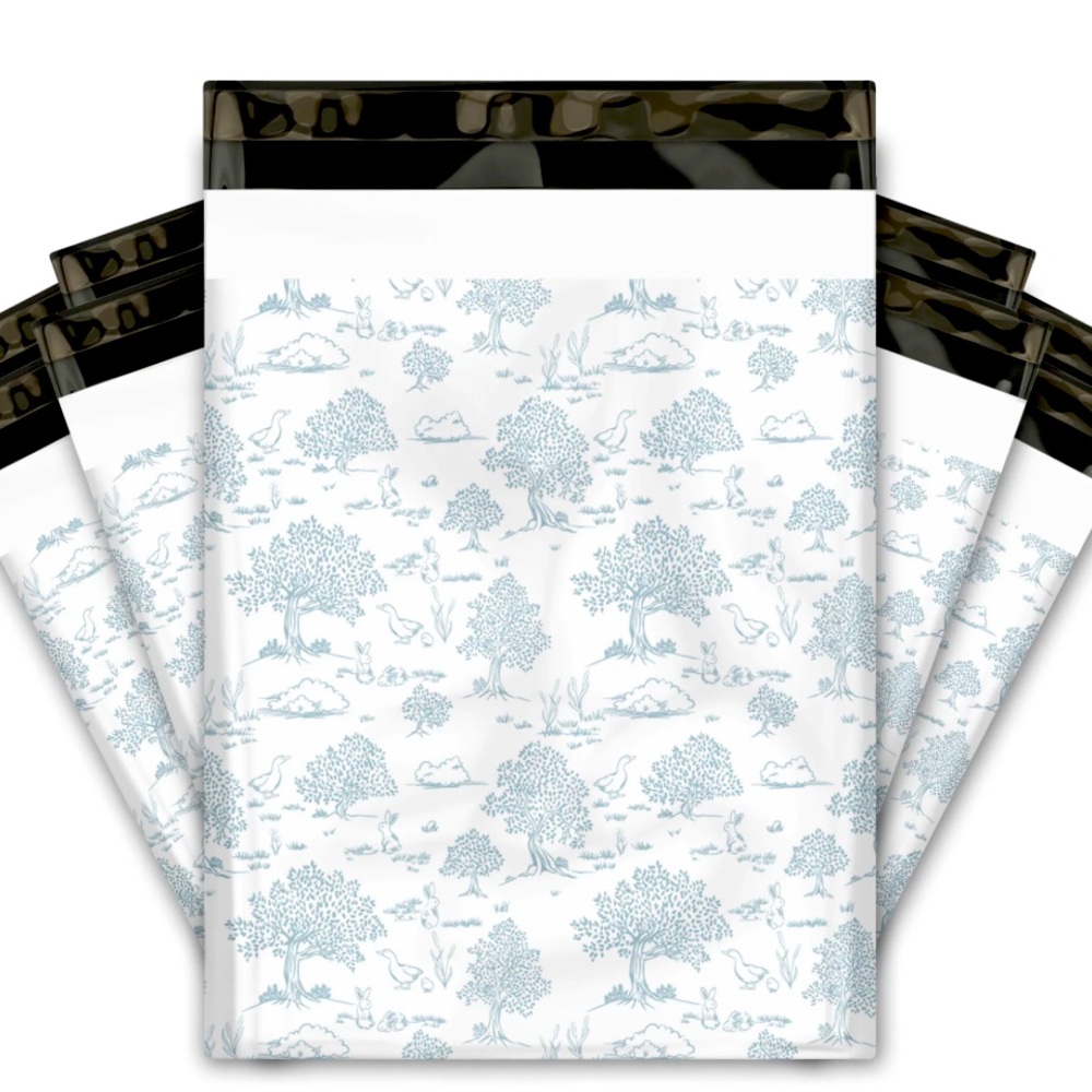 2 SETS LEFT💙20 BLUE TOILE Poly Mailers 10 x 13 inch - Picture 2 of 4